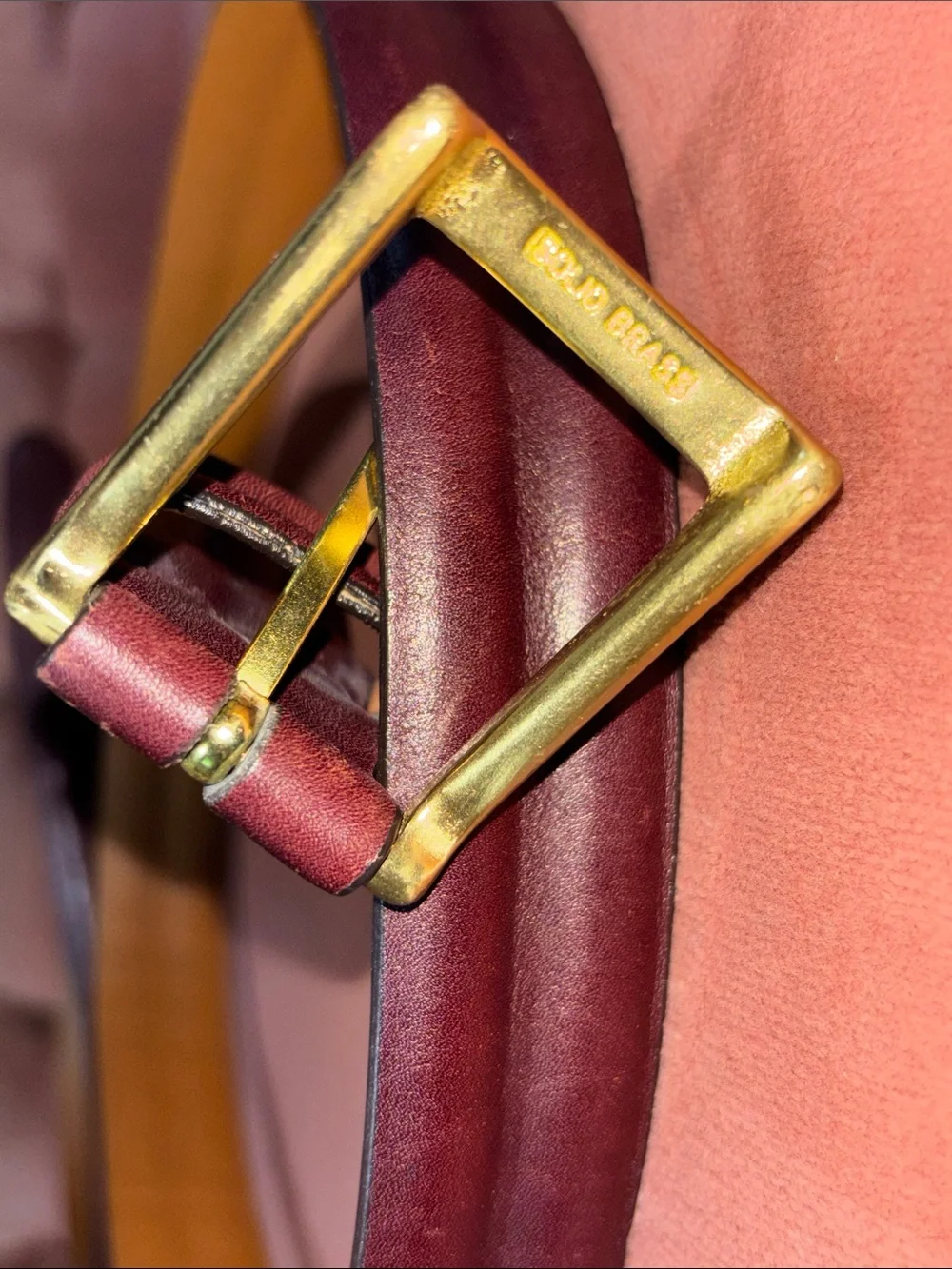 Allen Edmonds chocolate brown red brown burnished calf leather belt men’s 50”